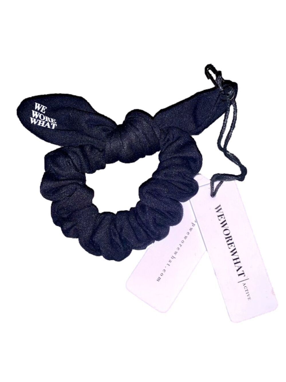 WEWOREWHAT Black Scrunchie Hair Tie Logo Elastic